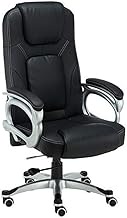 SMLZV Office Chairs, Office Chair with Arms, Executive Extra Padded Computer Chair, High Back Ergonomic Leather Gaming Chair Adjustable Height Swivel Desk Chair (Black)