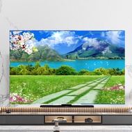 Custom pattern modern New Style High-End tv cover Cloth  lace  smart tv dust flat screen monitor protection hanging desktop LCD animation /24 32 37 43 47 50 52 55 60 65 75 80inch online celebrity111330
