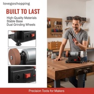 [LGO] 7 Gears Electric Bench Grinder 100W Double Grinding Heads Multipurpose Polisher for Garage Met