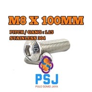Bolt L Button M8 x 100 Bolt Button L M8 x 100 SUS 304