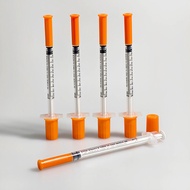 100pcs 1ml/cc 31G 13mm Orange insulin Injection Tool Disposable Sterilized Individually Packed For L