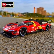 1:24 Ferrari 499P 2023 Endurance Race Alloy Track Racing Car Model Diecast Metal Sports  Car Vehicle