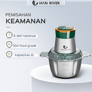 HAN RIVER  Blender 2L daging serbaguna Stainless Steel food chopper serbaguna /（Garansi 365 hari/bis