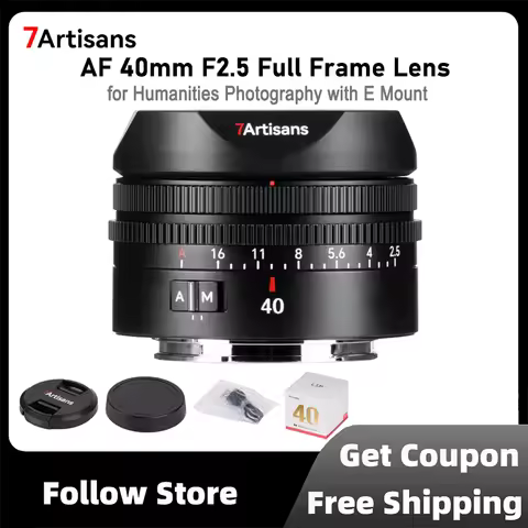 7artisans AF 40mm F2.5 Mirrorless Camera Full Frame Auto/Manual Focus Lens for Sony A6700 A7C ZV-E1 
