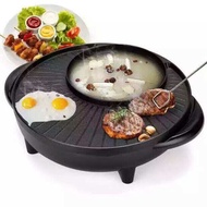 Electric Bbq Grill &amp; Steamboat Hot Pot Fry Pan (1500W)