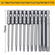 【RM】11 /12 Torx ชุดดอกสว่านกลวง50/75/100มม. T5-T40ชุดหัวไขควงดอกไขควง