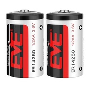 [SG] [2 Pieces] EVE ER14250 3.6V Type 1/2 AA Lithium Thionyl Chloride (Li-SOCl2) Cylindrical Battery