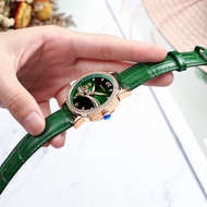 Ladies Mechanical Inset Diamond Watch Genuine Leather Waterproof Watch Ladies Fashion Joker Watch Ladies' Luminous Watch