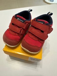 [二手6.5成新］日本Moonstar月星頂級童鞋 HI系列3E寬楦穩定款 暗紅色 13CM