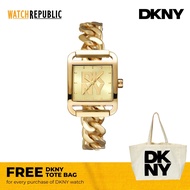 [FREE GIFT] DKNY City Glitz  Gold Stainless Steel Analog Quartz Watch For Women DK1L081M0035