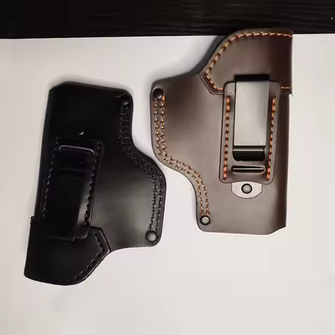 1pc 2 Colors Genuine Cowhide IWB Leather Holster With Belt Back Clip For Glock 17/19/23/26/27/29/30/
