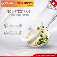 SwissThomas 28cm Cobblestone Non-Stick Pan | White Super Stone Cooking Pot / Periuk Masak Anti-Lekat