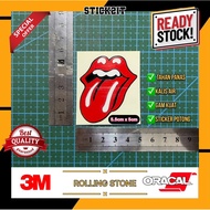 Sticker PVC Rolling Stone Kalis Air | Sticker Lidah Merah I Sticker Motor, Helmet