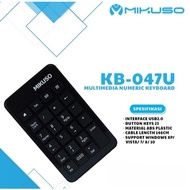 NUMERIC KEYBOARD KEYPAD WITH 4 OFFICE HOTKEYS MIKUSO KB-047U USB