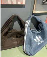 adidas 三葉草 3-striped 牛仔布肩咩袋 付可拆卸零錢包 tote bag
