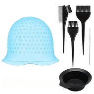 WANMEI 6PCS Salon Silicone Hair Coloring Cap Highlight Reusable Needle Hair Dying Frosting Hat House