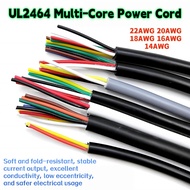 UL2464 Jacketed Wire 22 20 18 16 14AWG Black PVC Pure Copper Multi-core Power Cable Tin-Plated Coppe