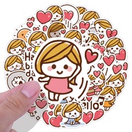 YUME 40 PCS Die Cut Bullet Journal Planner Sticker Cute Little Girl Emoji Happy Heart Love