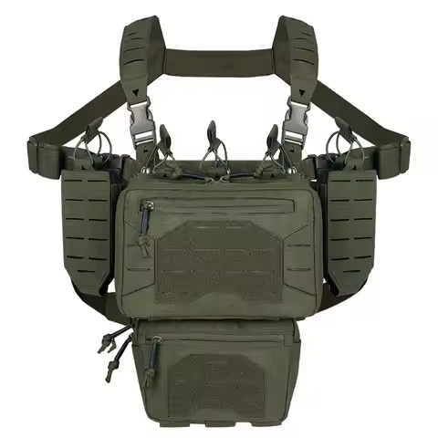 YAKEDA Camo Molle Chest Rig Fight Chassis Placard Laser Detachable Hook Loop Airsoft Magazine Pouch 