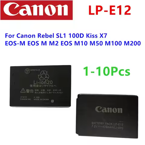 Original Battery LP-E12 LPE12 LP E12 for Canon Rebel SL1 100D Kiss X7 EOS-M EOS M M2 EOS M10 M50 M10