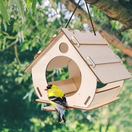 Wooden Bird House Parrot Swing Nest For Bird Feeding Bird Nest Bird House Wooden Bird Nest Hanging W