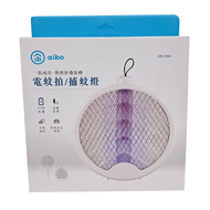 aibo 一拍兩用 懸掛折疊旋轉電蚊拍/捕蚊燈 附USB充電線 + 說明書 UR-23A2  展開 23.5 x 23.5~45 x 4cm 電網 20.5 x 17.5cm  黑色
