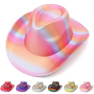 Women Fedora Hats Trilby Caps Fedoras Shiny Surface Jazz Hat Derby Cowboy Cowgirl Cap Halloween Party Chapeau Heart Top Sun Hats