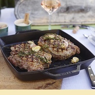 Staub 2-handle square cast iron grill pan 23cm