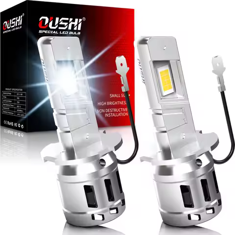 OUSHI 2pcs H3 Car Led Headlight Bulb Super Led 6000K White H3 Lamp Plug and Play No Adapter Required