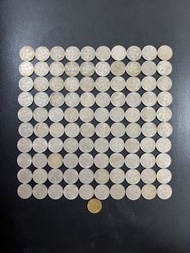 （銀色女頭伍毫100枚1961-73年）香港硬幣英女王伊利沙伯二世1961-73年銀色五毫 Government of Hong Kong Queen Elizabeth ll 1961-73年 $0