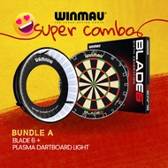 {WINMAU Bundle Deals} Winmau Blade 6/ Dual Core Dartboard & Winmau Plasma Dartboard Light