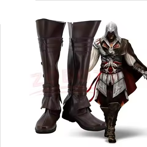Game Assassin Ezio Auditore Cosplay Party Boots Halloween Party Shoes Unisex Game Assassin Ezio Audi