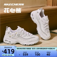 斯凯奇花心熊Skechers刺绣印花熊猫鞋厚底增高老爹鞋女运动户外休闲鞋