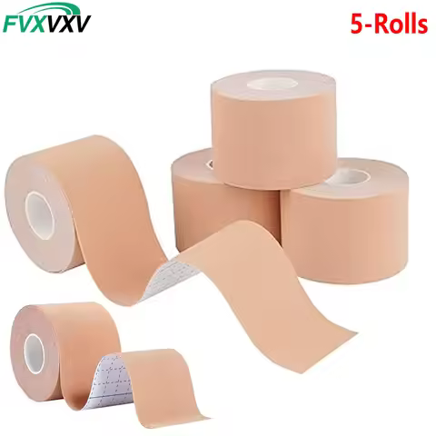 5Rolls Kinesiology Tape - Kinetic Tape 16.4 ft Waterproof Athletic Sports Tape Physio Tape for Knees