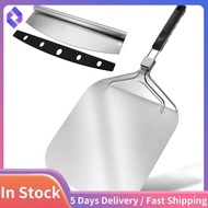 12 Inch Metal Pizza Paddle with Cutter Set(12x 16inch), Pizza Peel and Foldable Handle Spatula for B