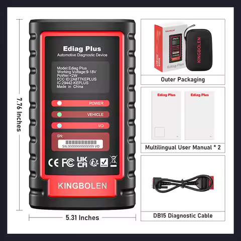 KINGBOLEN Ediag Plus Thinkdiag 2 OBD2 Scanner Support CAN FD 16 Reset Bidirectional Control ECU Codi