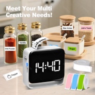 Mini Label Printer with Clock Wireless Bluetooth Sticker Maker Y12P Thermal Label Printer