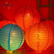 QTWIX ที่ส่องสว่างส่องสว่าง โคมไฟกระดาษกลม งานทำมือ ของจีน ลูกบอลโคมไฟกระดาษ หลากสี ต้องการสินค้า โคมไฟเทศกาลไหว้พระจันทร์ ของตกแต่งวันเกิด