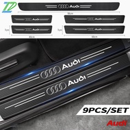 For Audi Carbon Fiber Car Door Sticker Protector Auto Threshold Strips Sticker A3 A4 A5 A6 A7 A8 Q2 