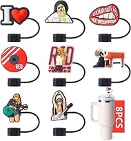 8-Piece Cartoon Singers Straw Covers for Stanley Cup, 0.4in/10mm Diameter Straw Toppers Cap,Compatib