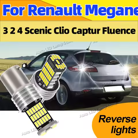 2PCS LED Reverse Light Backup Blubs 1156 45smd 6000K BA15S P21W Lamp For Renault Megane 3 2 4 Scenic