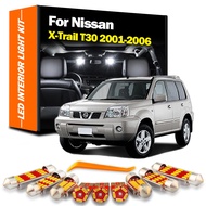 10Pcs LED Interior Reading Trunk Plate Light Kit For Nissan X-Trail Xtrail X Trail T30 2001 2002 2003 2004 2005 2006 Accessories