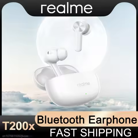 realme Buds T200X TWS Earphones Wireless Bluetooth 5.4 HD Mic Call Headphones HiFi Stereo 25dB Activ