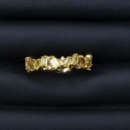แหวนพลอยบุษราคัมน้ำทองบางกะจะ(Yellow Sapphire) ตัวเรือนเงินแท้ 92.5% ชุบทอง  ไซด์นิ้ว57 หรือเบอร์ 8 US