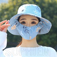 Bucket Hat - Plaid and Flowers Pattern - For Men Women Agricultural Tasks - Outdoor Work Caps - Wide