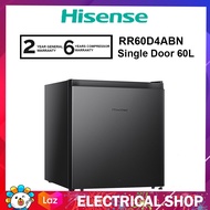Hisense Mini Bar Single Door 60L RR60D4ABN Refrigerator Non-Inverter Fridge Peti Sejuk (Black)