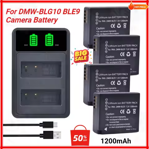 DMW-BLG10 BLG10e BLE9 Camera Battery For Panasonic Lumix GX80 GX85 with Charger For GF5 GF6 GX7 LX10