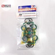 Tamiya 95686 Small Dia. Low-Profile Tire & Black Plated A-Spoke Wheel Set (Asia Challenge)