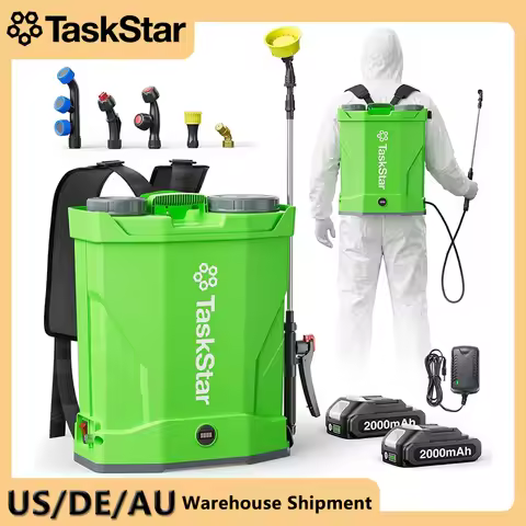 TaskStar Cordless Backpack Sprayer with 16L Large Tank 2*2.0Ah Lithium Battery Powered 100 PSI Pesti