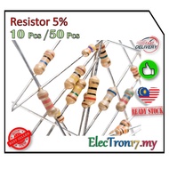 (10K Ohm~68K Ohm) 10 Pcs / 30 Pcs Carbon Film Resistor Perintang 1/4Watt 0.25W 5%